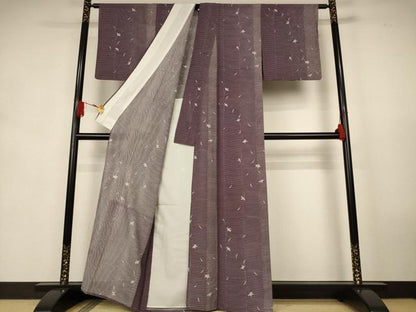 平和屋着物＊夏物　小紋　絽　舞花文　正絹　逸品　AABK9411jd