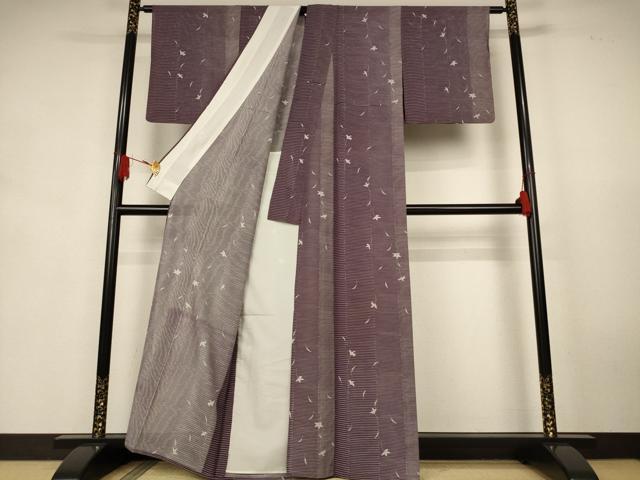 平和屋着物＊夏物　小紋　絽　舞花文　正絹　逸品　AABK9411jd
