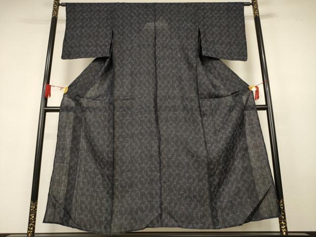 平和屋着物＊夏物　重要無形文化財　本場宮古上布　七宝文　苧麻　逸品　AABK9413jd
