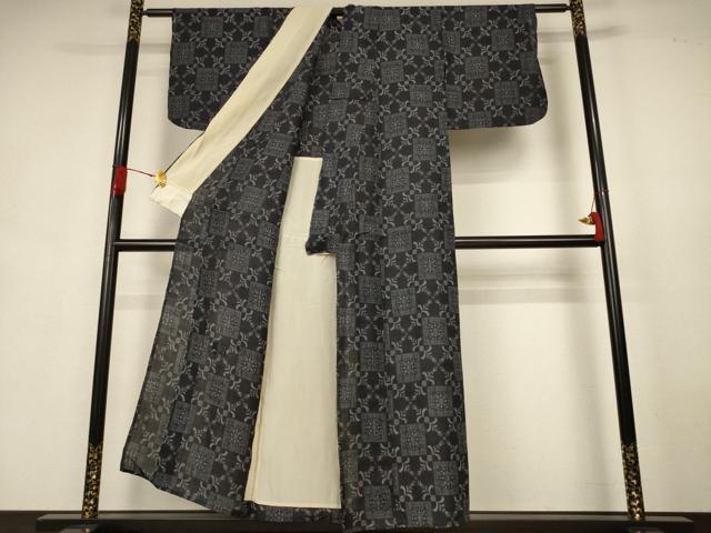 平和屋着物＊夏物　重要無形文化財　本場宮古上布　花菱文　苧麻　逸品　AABK9415jd