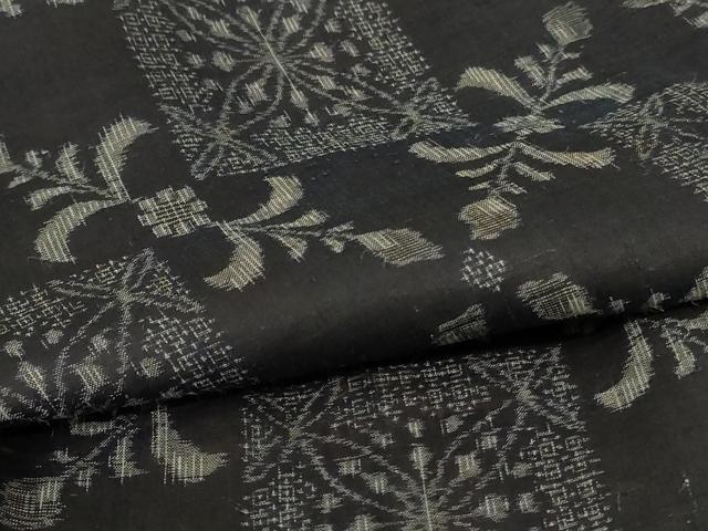 平和屋着物＊夏物　重要無形文化財　本場宮古上布　花菱文　苧麻　逸品　AABK9415jd