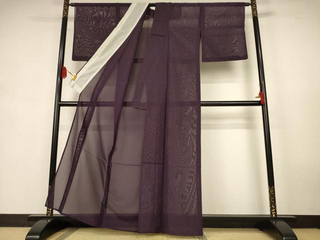 平和屋着物＊夏物　色無地　絽　似せ紫色　洗える着物　AABK9418jd