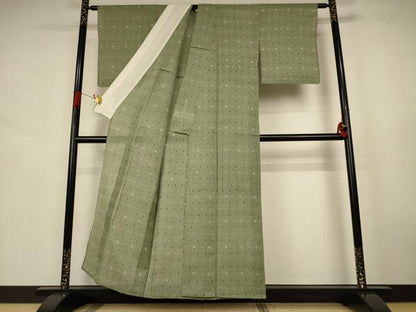 平和屋着物＊夏物　紗紬　絣文　正絹　逸品　AABK9427jd