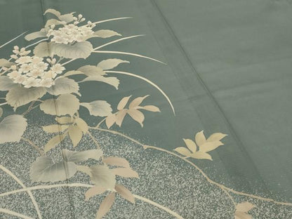 平和屋着物＊夏物　訪問着　絽　草花文　銀彩　正絹　逸品　未使用　AABK9430jd