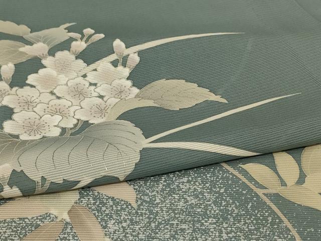 平和屋着物＊夏物　訪問着　絽　草花文　銀彩　正絹　逸品　未使用　AABK9430jd