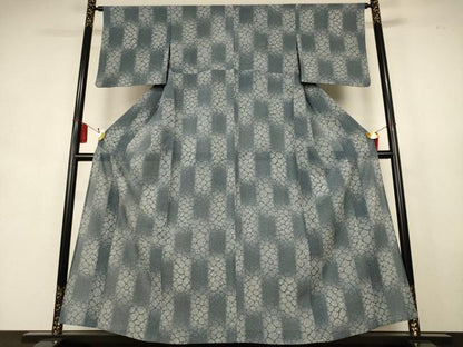 平和屋着物＊夏物　小紋　絽　石畳文　正絹　逸品　AABK9431jd
