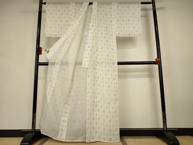 平和屋着物＊夏物　小紋　紗　絣文　AABK9437jd