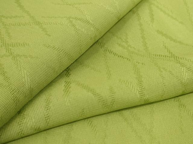 平和屋着物＊夏物　色無地　菱紋紗　若苗色　正絹　逸品　AABK9440jd