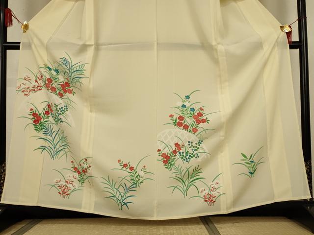 平和屋着物＊夏物　訪問着　絽　草花文　正絹　逸品　AABK9441jd