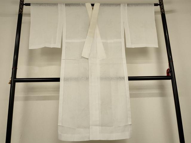 平和屋着物＊夏物　長襦袢　楓紋紗　白色　洗える着物　AABK9449jd