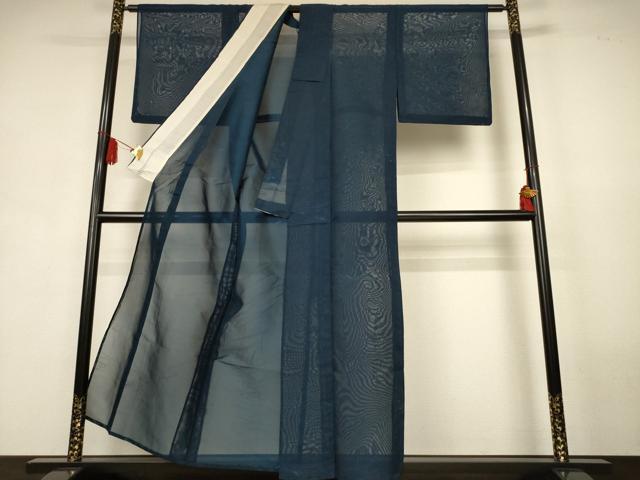 平和屋着物＊夏物　小紋　紗　流水笹文　正絹　逸品　AABK9451jd