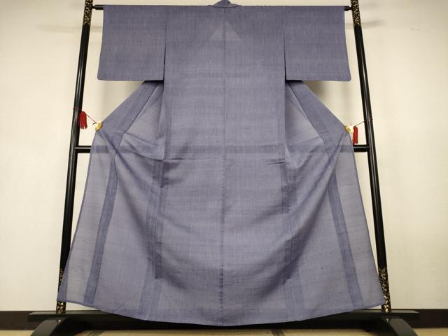 平和屋着物＊夏物　紗紬　源氏鼠色　正絹　逸品　AABK9455jd