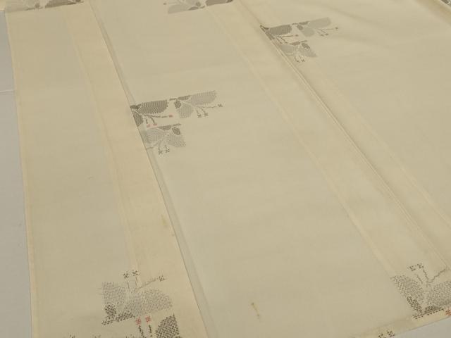 平和屋着物＊夏物　紗紬　草花文　正絹　逸品　AABK9456jd