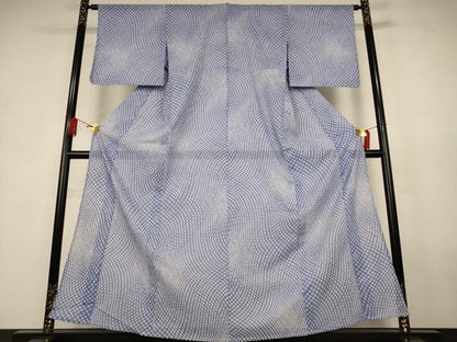 平和屋着物＊夏物　小紋　絽　網目花文　やまと誂製　洗える着物　AABK9457jd