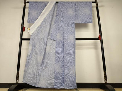 平和屋着物＊夏物　小紋　絽　網目花文　やまと誂製　洗える着物　AABK9457jd