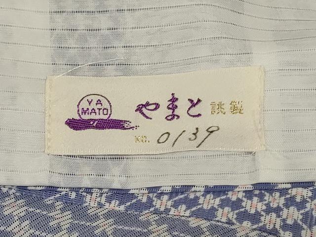 平和屋着物＊夏物　小紋　絽　網目花文　やまと誂製　洗える着物　AABK9457jd