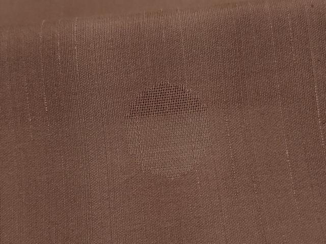 平和屋着物＊夏物　色無地　丸紋紗　煤竹色　正絹　逸品　AABK9460jd