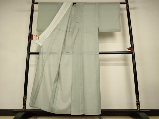 平和屋着物＊夏物　小紋　絽　雪芝文　洗える着物　AABK9463jd