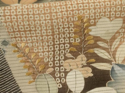 平和屋着物＊夏物　アンティーク　大正ロマン　黒留袖　絽　刺繍　貝桶花文　暈し染め　正絹　逸品　AABK9483jd
