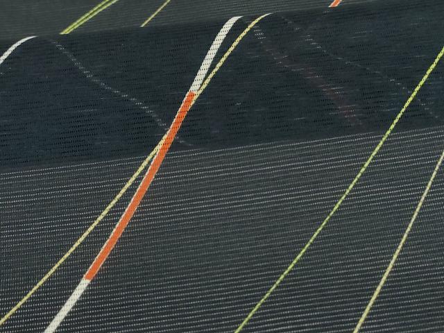 平和屋着物＊夏物　小紋　絽　斜縞　洗える着物　未使用　AABK9484jd