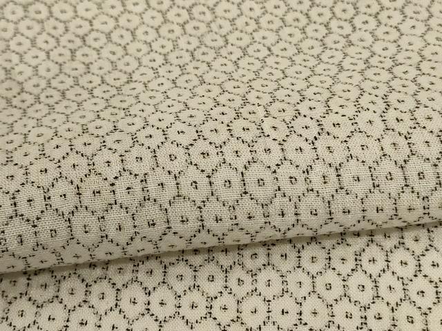 平和屋着物＊夏物　男性　本場小千谷ちぢみ　亀甲柄　反端付き　麻　逸品　AABK9487jd