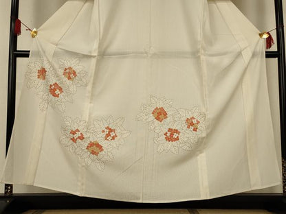 平和屋着物＊夏物　訪問着　縦絽　駒刺繍　紫陽花　金彩　正絹　逸品　未使用　AABK9493jd