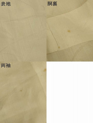 平和屋着物＊夏物　長襦袢　草葉紋紗　生成り色　麻　AABK9496jd