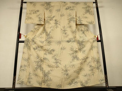 平和屋着物＊夏物　紗紬　笹文　正絹　逸品　AABK9499jd
