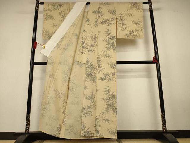 平和屋着物＊夏物　紗紬　笹文　正絹　逸品　AABK9499jd