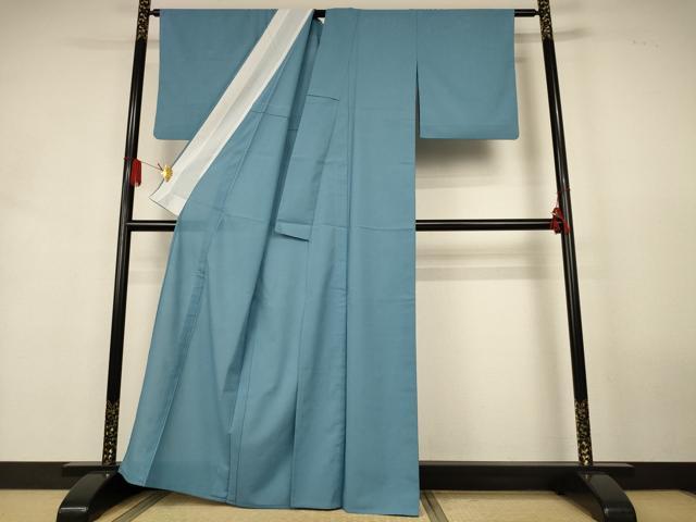 平和屋着物＊夏物　色無地　絽　浅縹色　洗える着物　AABK9503jd