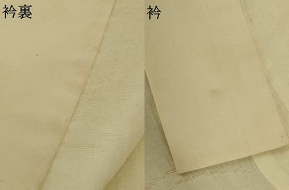 平和屋着物＊夏物　長襦袢　草花紋紗　生成り色　麻　AABK9504jd