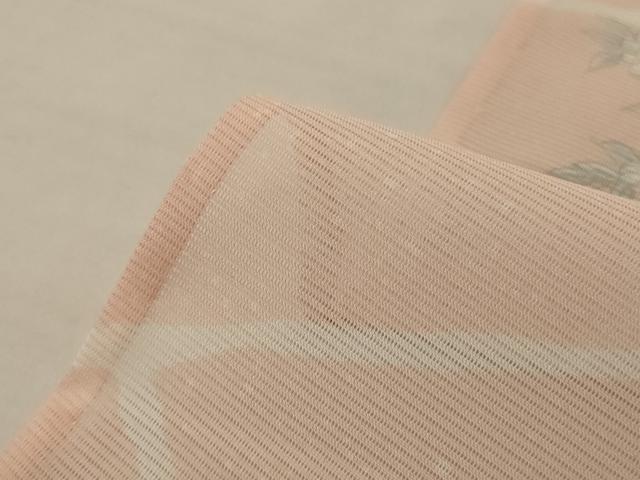 平和屋着物＊夏物　小紋　絽　草花文　洗える着物　AABK9513jd