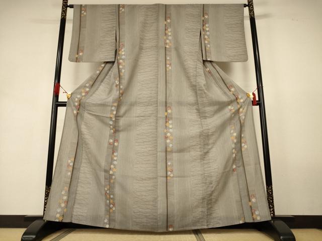 平和屋着物＊夏物　小紋　紗　楓間道　洗える着物　AABK9522jd