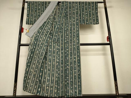 平和屋着物＊夏物　小紋　絽　ろうけつ染め　間道　正絹　逸品　AABK9524jd