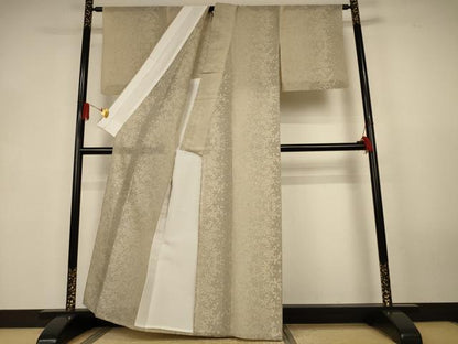 平和屋着物＊夏物　越後夏大島物語　草花文　証紙付き　正絹　逸品　AABK9529jd