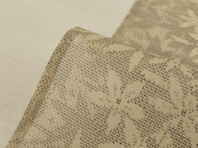 平和屋着物＊夏物　越後夏大島物語　草花文　証紙付き　正絹　逸品　AABK9529jd