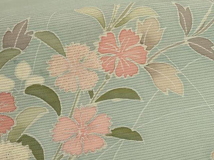 平和屋着物＊夏物　創業460年・千總　訪問着　絽　流水草花文　銀糸　銀彩　伊勢丹扱い　正絹　逸品　AABK9531jd