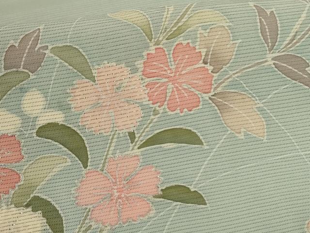 平和屋着物＊夏物　創業460年・千總　訪問着　絽　流水草花文　銀糸　銀彩　伊勢丹扱い　正絹　逸品　AABK9531jd