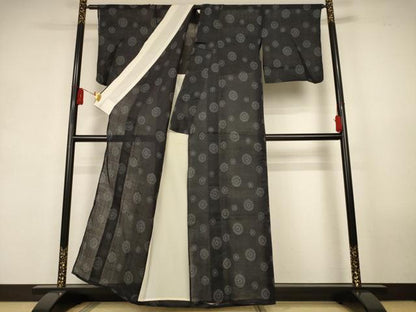 平和屋着物＊夏物　重要無形文化財　本場宮古上布　花丸文　苧麻　逸品　AABK9533jd