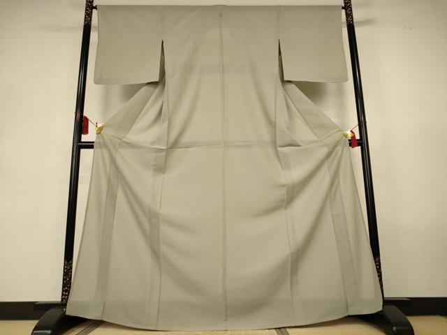 平和屋着物＊夏物　色無地　絽　白橡色　正絹　逸品　AABK9538jd