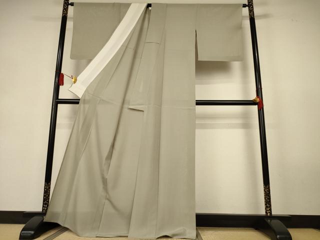 平和屋着物＊夏物　色無地　絽　白橡色　正絹　逸品　AABK9538jd