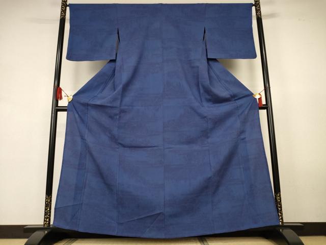 平和屋着物＊夏物　本塩沢　夏塩沢　風景文　正絹　逸品　AABK9548jd
