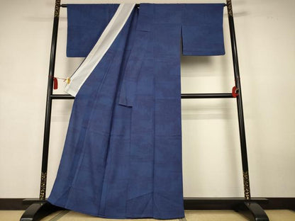 平和屋着物＊夏物　本塩沢　夏塩沢　風景文　正絹　逸品　AABK9548jd