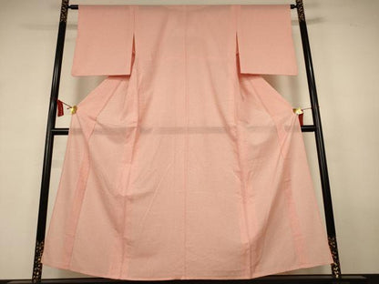 平和屋着物＊夏物　江戸小紋　絽　草花文　両面染　正絹　逸品　AABK9551jd