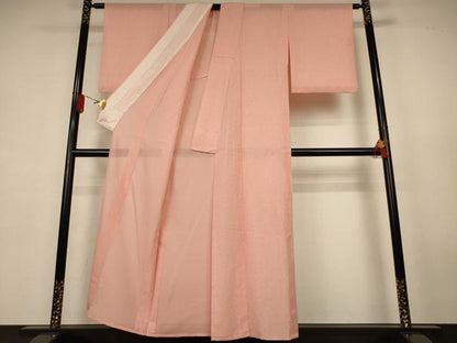 平和屋着物＊夏物　江戸小紋　絽　草花文　両面染　正絹　逸品　AABK9551jd