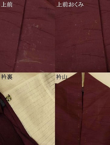 平和屋着物＊夏物　色無地　松葉紋紗　黒鳶色　正絹　逸品　AABK9555jd