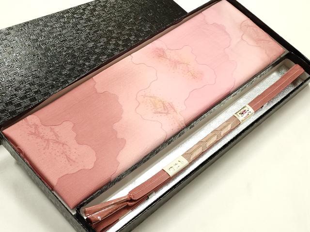 平和屋着物●和装小物　帯締め・帯揚げセット　笹浪組　霞文　敷松葉　金糸　暈し　正絹　逸品　未使用　AABK9567ay