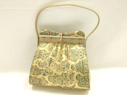 平和屋着物▼和装小物　和装バッグ　ハンドバッグ　吉祥模様　金彩　逸品　AABK9573ay