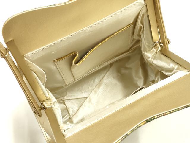 平和屋着物▼和装小物　和装バッグ　ハンドバッグ　吉祥模様　金彩　逸品　AABK9573ay