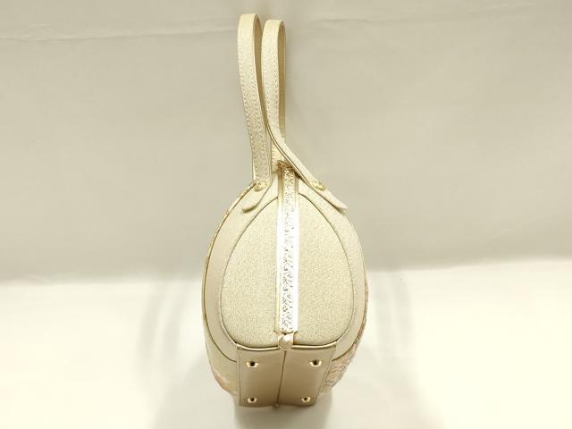 平和屋着物▼和装小物　和装バッグ　ハンドバッグ　吉祥花文　更紗　金糸　帯地使用　逸品　AABK9574ay